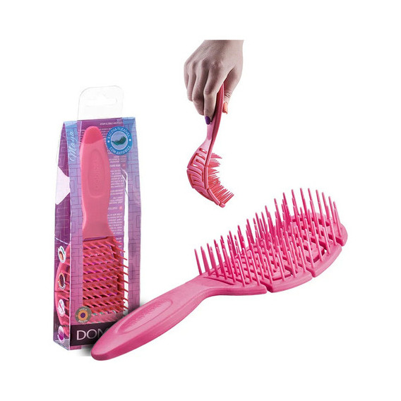 Cepillo antipelo flexible y versátil de Maya, Frizz Dompel, color rosa