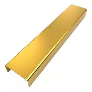 Listelo Perfil U Filete Metálico Em Inox De Luxo Dourado 2m