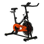 Bicicleta fija Athletic 400BS para spinning color negro y naranja