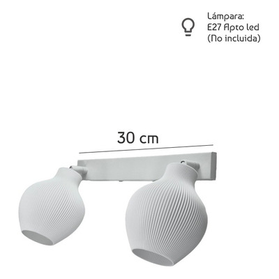 Aplique 2 Luces Tulip 3d Blanco Deco Moderno Apto Led Lmp