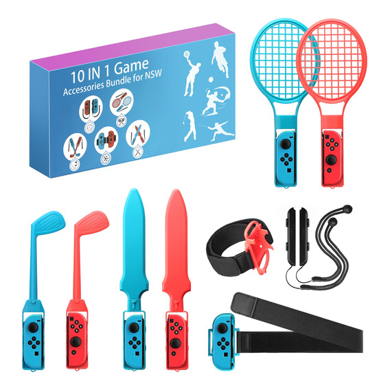 Switch Sports Accessories Bundle- 10 En 1 Kit De Accesorios