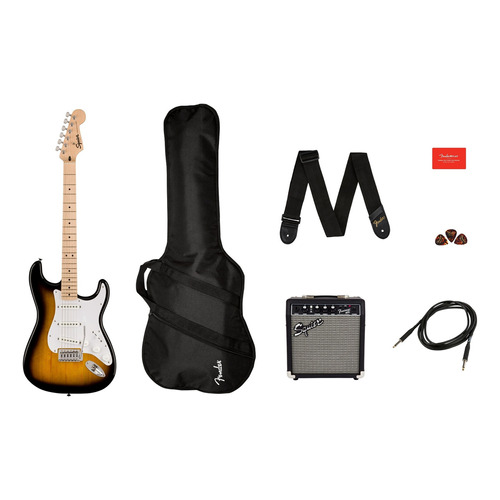Paquete Guitarra Eléctrica Sonic Stratocaster 0371720003 2ts 10g Color Sunburst Orientación de la mano Diestro