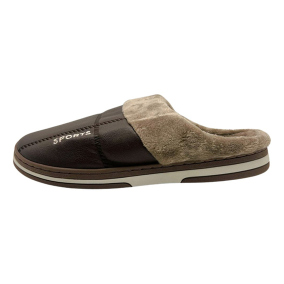 Pantuflas De Abrigo Sports Para Hombre De Cuerina 