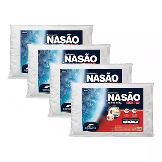 Kit 4 Travesseiro Nasa Alto Nasão 14cm 50x70cm Fibrasca