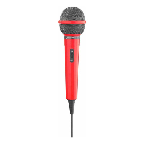 Micrófono Alámbrico Unidireccional Con Adaptador 12-1005 Color Rojo