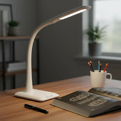 Lampara Escritorio Flip Blanco Led 7w Mesa Deco Dimerizable Blanco