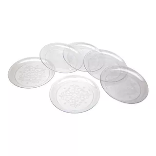 Plato Plastico Duro Descartable Cristal 23cm X6uni Calidad