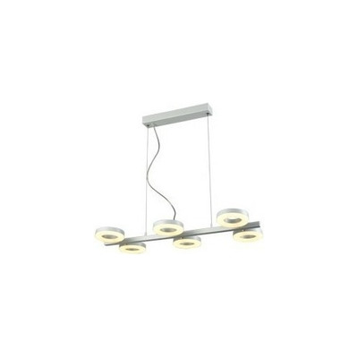 Colgante 6 Luces Led Longboat 40w Altura Regulabe Moderno Blanco