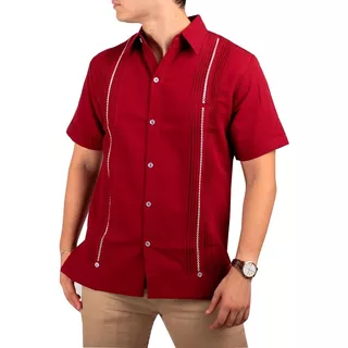 Guayabera Yucateca De Lino Para Hombre Mod. Celestun Mc