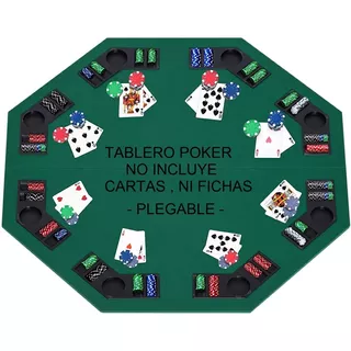 Tablero Mesa Poker Plegable 1.20 Mts. 8 Jugadores + Bolso