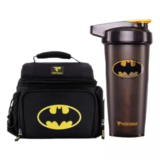 Lonchera Maleta Termica + Shaker Performa Meal Cooler Bag Nombre Del Diseño Batman Color Negro