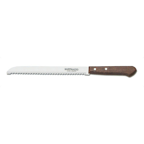 Cuchillo para pan con mango de madera de acero inoxidable 30138 - Martinazzo