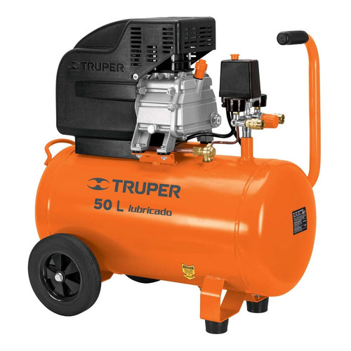 Compresor de aire eléctrico portátil Truper COMP-50LT monofásico 50L 2.5hp 127V 60Hz naranja