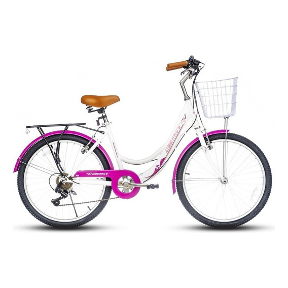 Bicicleta Best Branta City 24 Talla (m) 16 Blanco/rosado Color Rosado Tamaño Del Cuadro M