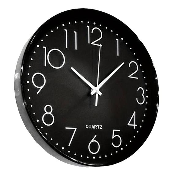 Reloj De Pared 3d Minimalista Moderno Negro Grande Decorativ
