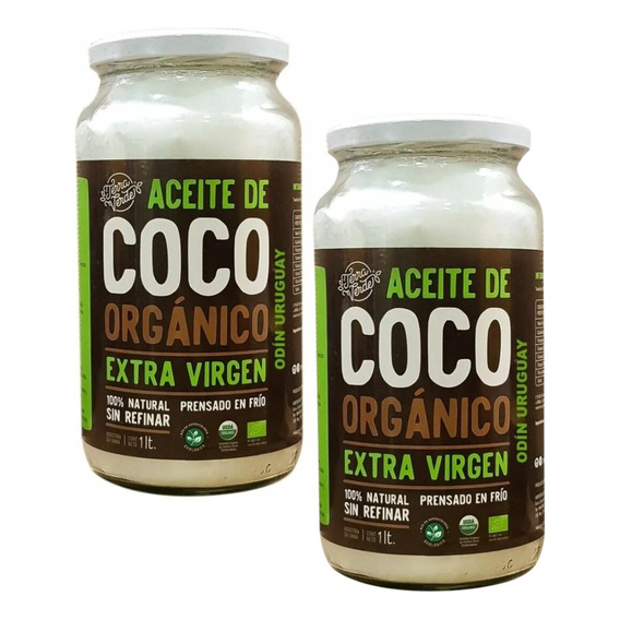 Aceite De Coco Orgánico Extra Virgen 1lt Terra Verde (x2uni)