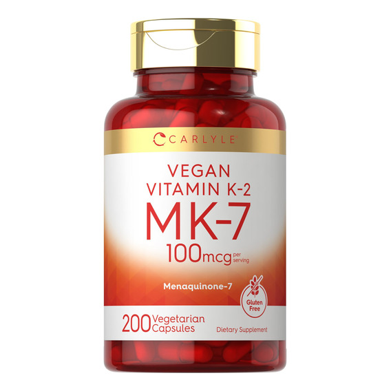 Suplemento Carlyle De Vitamina K2 Mk7 De 100 Mcg, 200 Cápsul