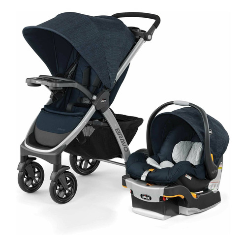 Coche de paseo Chicco Bravo Trío travel system brooklyn con chasis color plateado