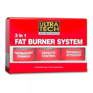 Quemador De Grasas Ultra Tech Fat Burner 3 En 1 Suplemento Compuesto Por 3 Fórmulas Termogénico  