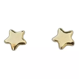 Aretes Estrella, Oro 10k, Tipo Broquel (par De Aretes)