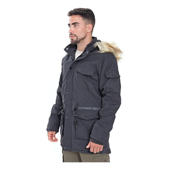 Campera Parka Hombre Invierno Corderito Gabardina Piel Frio