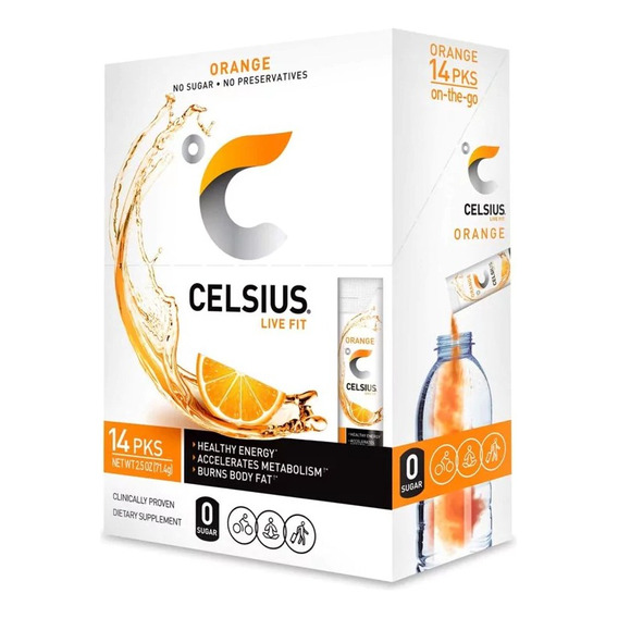 Celsius On-the-go Energía Naranja Pack 14 Pzas