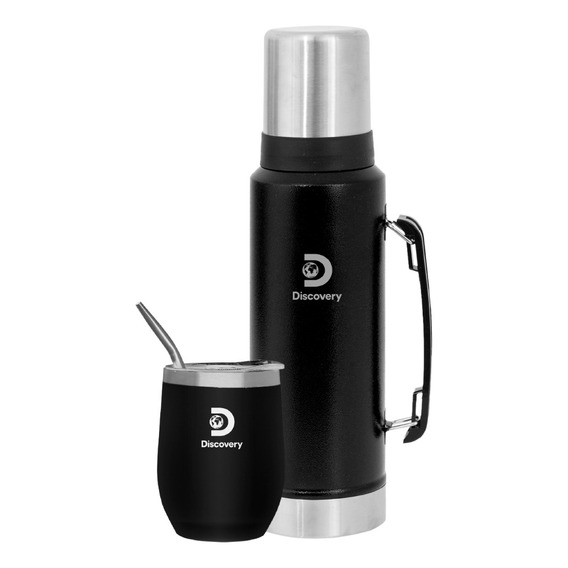 Combo Termo 1,3 Litros Acero Inoxidable Con Mate + Bombilla