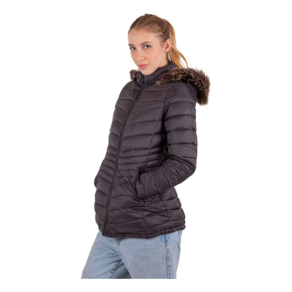 Campera Abrigo Mujer Abrigada Impermeable Larga Capucha