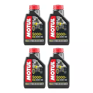 Kit 4 Óleos Motul 5000+ 20w50 Semi Sint Honda Suzuki Harley