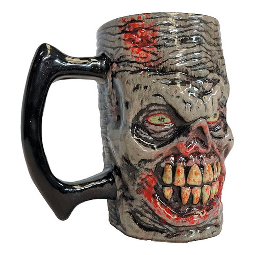 Taza Coleccionable Zombie Mug Marca Ghoulish 350006 Color Gris