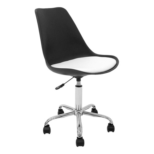 Silla Oficina Escritorio Pc Tulip Newmo Color Negro Asiento Blanco