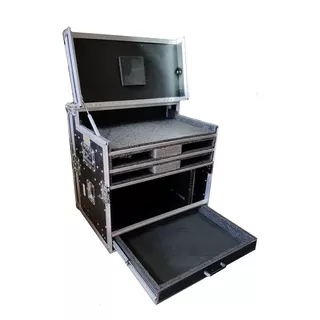 Case Rack Para Monitor + Ui24 + 1u + 4 Bases Mic + Gaveta 