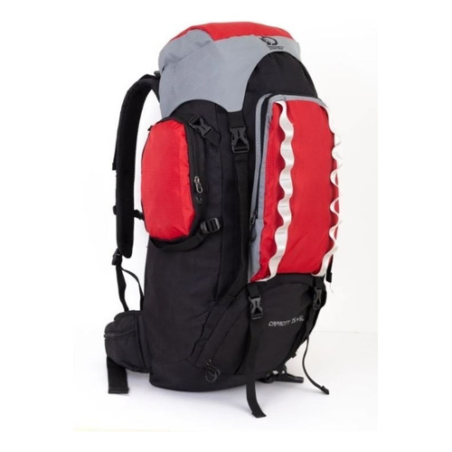 Mochila Mochilero Trekking Camping Discovery 75+5lts! Color Rojo Diseño de la tela Nylon Ripstop