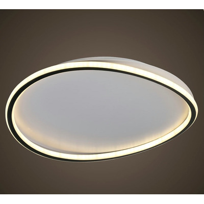 Plafon Led Moderno Borde Negro Ondas L9375 50cm Mks 