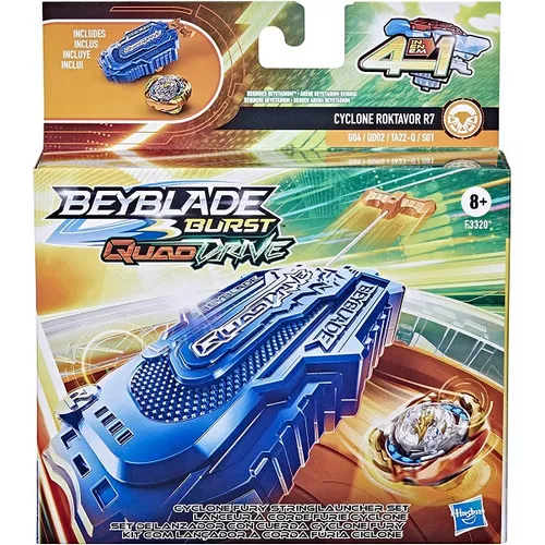 Pião Com Lançador Beyblade Quadstrike Modelos Sortidos