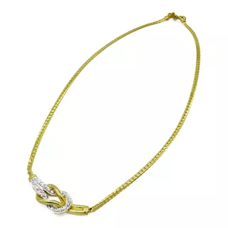 Collar Oro Amarillo Laminado 18k Gargantilla Mujer Cristales