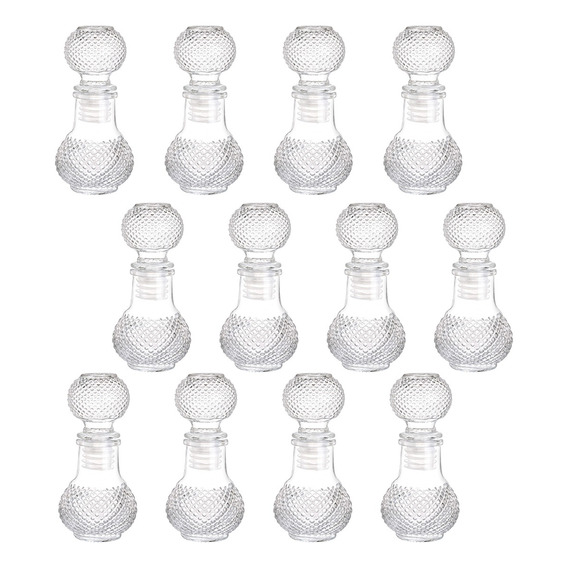 Set 12 Nano Licoreras Botella Mikonos Vidrio Cristal 60ml