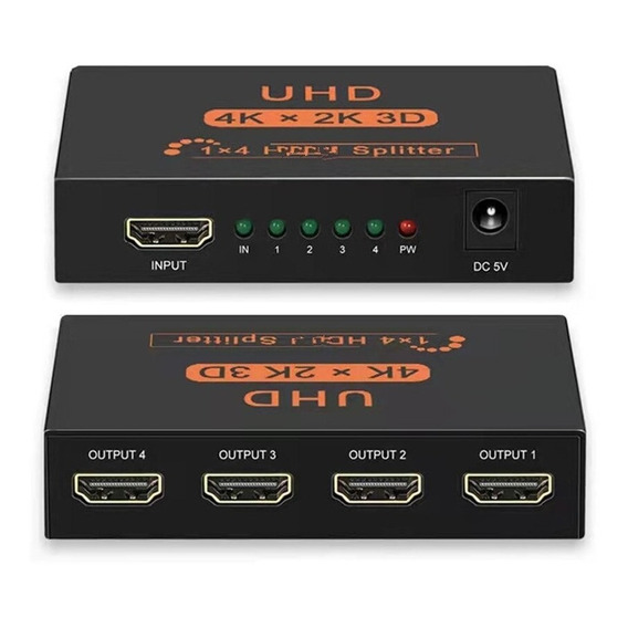 Multiplicador Splitter Hdmi 1x4 1 Entrada 4 Salidas 3d Hd 4k