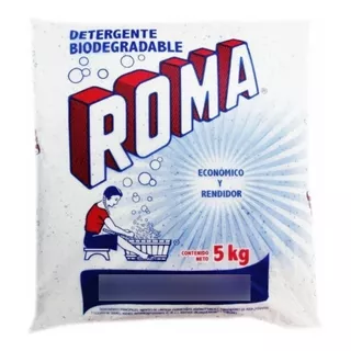 Caja Detergente En Polvo Roma Biodegradable 5 Kg C/4 Piezas