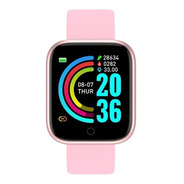 Smartwatch D20 Plus Relógio Inteligente Caixa Pulseira Rosa