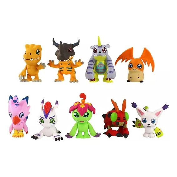 Figuras De Digimon Set 9 Piezas - 4-5 Cm