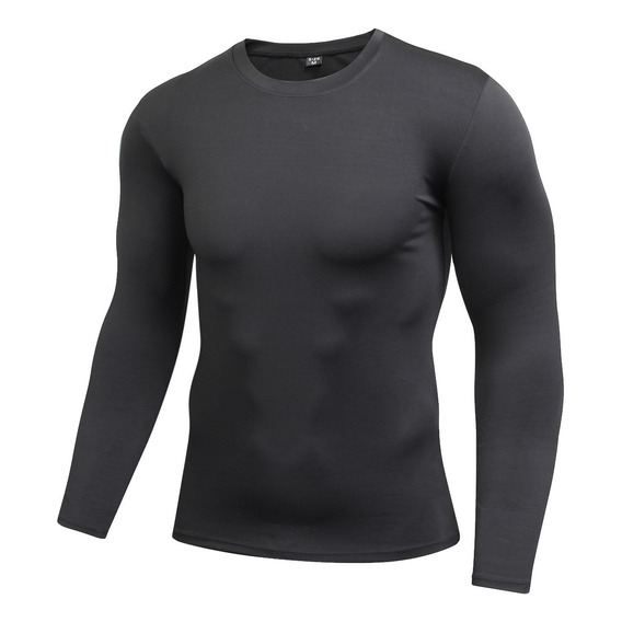 Playera Deportivas Licra Con Spandex Lisa Ropa Hombre Negro