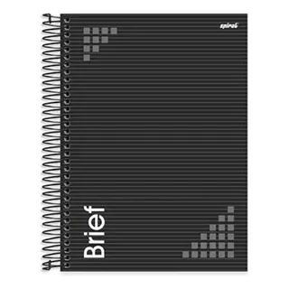 Caderno Preto Universitário Escolar Capa Dura 80f Brief