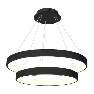 Colgante Led 158w Saturno Doble Xl 60/80cm Negro Moderno