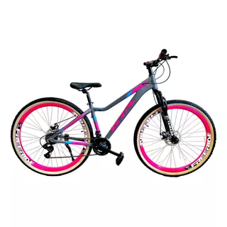 Bicicleta Feminina Aro 29 Gta Start Cinza Rosa Freios Disco