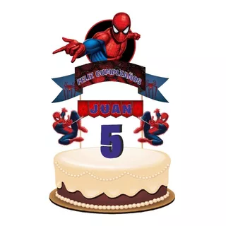 Spiderman Adorno Para Tortas Cake Topper Personalizado