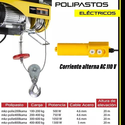 H-YEEU Polipasto Eléctrico, 100/200kg Cabrestante Cable 220V