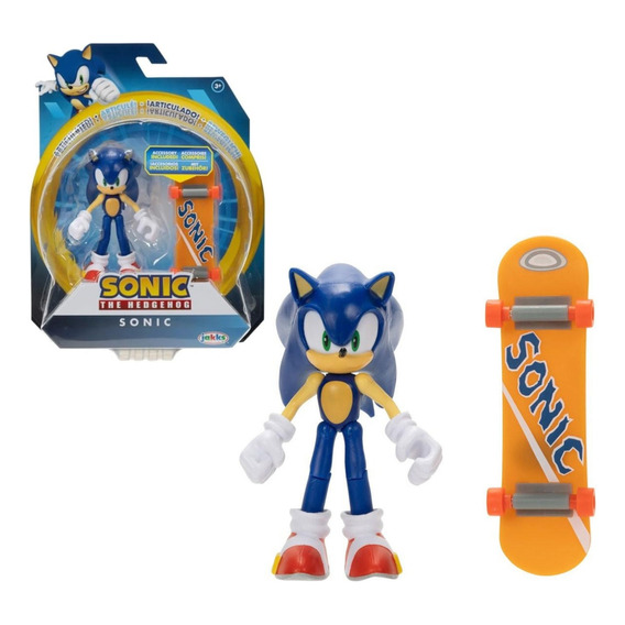 Figura Sonic Articulado Con Patineta - Sonic The Hedgehog