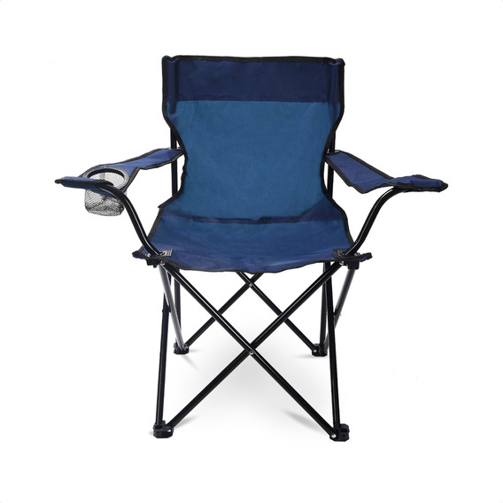 Silla Para Acampar Plegable Camping Playa Y Pesca Portatil Color Azul oscuro