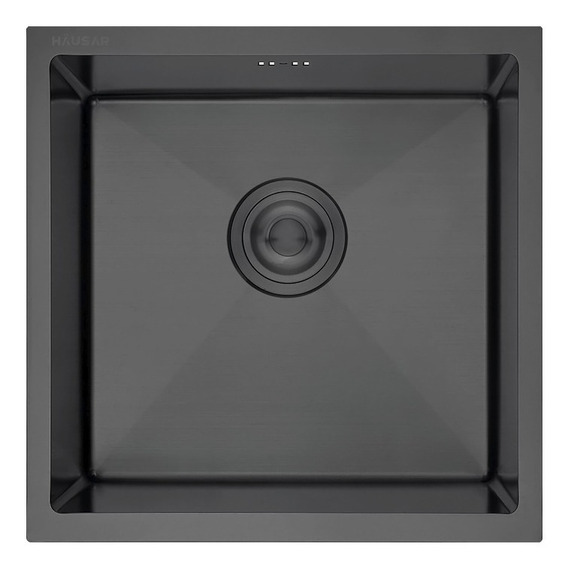 Bacha Cocina Acero Negra 304 Hausar Hm-4545-b Black Nano  